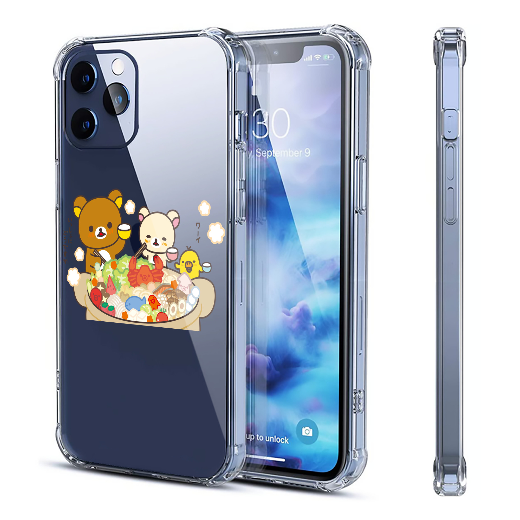 （画像用） リラックマ リラックマ キイロイトリ Rilakkuma Korilakkuma Kiiroitori 【iPhone 12シリーズ対応】透明スマホケース（クリアソフトケース）